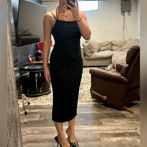 Elegant Black Sequin Dress